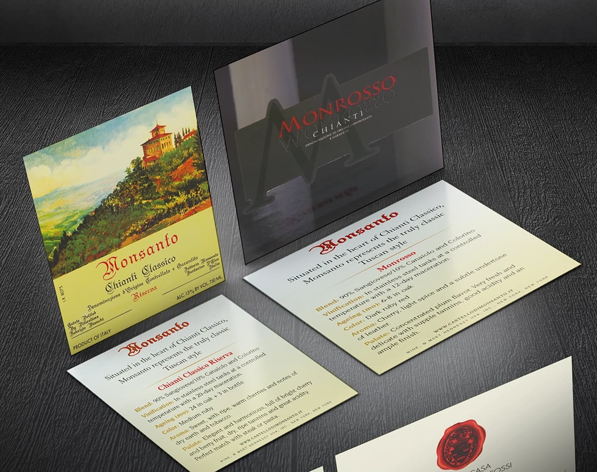 Moet Hennessy USA Italian Wine Label Note Cards